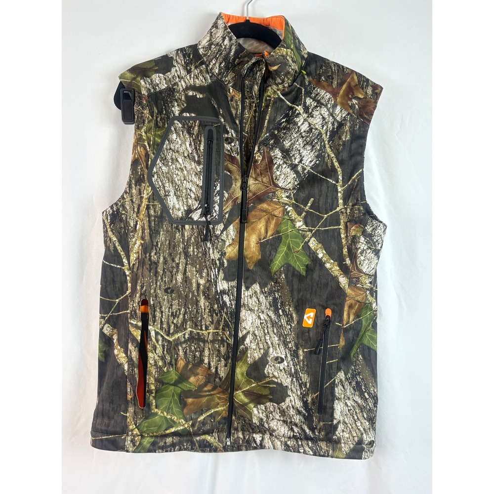 Gerbing Mens Mossy Oak Camo Hunting Vest Medium Full Zip Thermovelocity